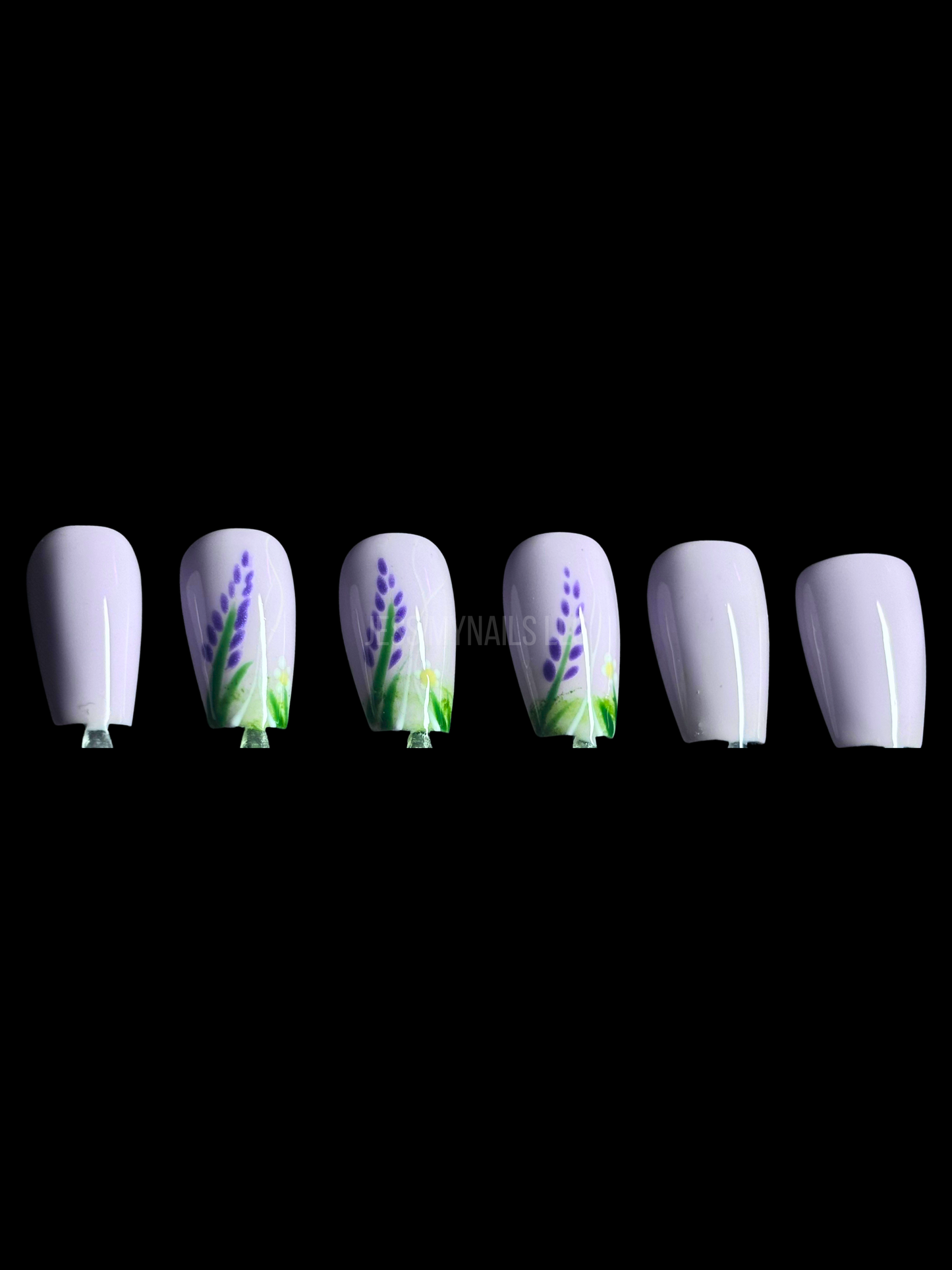 May night Press-on Nail Kit - HP Purple Flowers