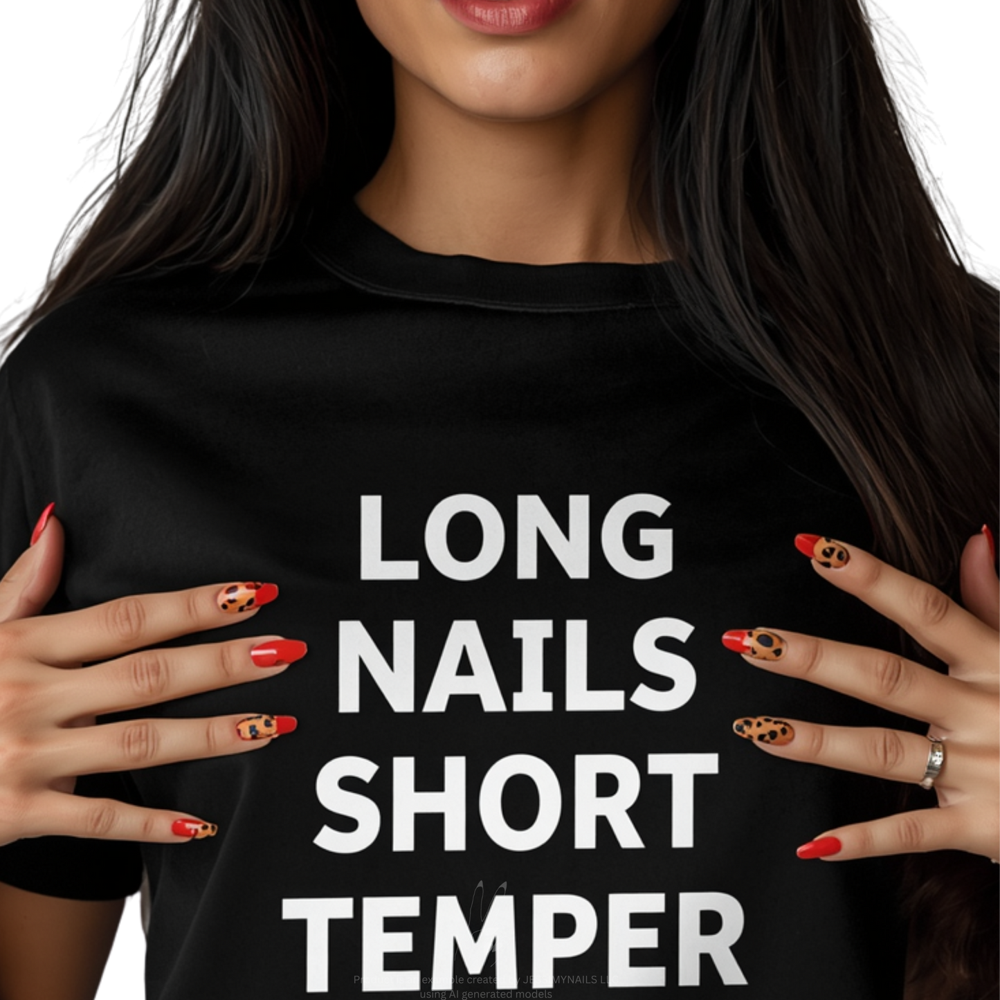 Long Nails Short Temper Black T-Shirt for Nail Techs