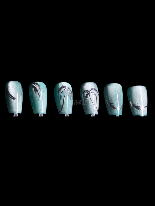 Glass Palm Breeze Press-on Nails