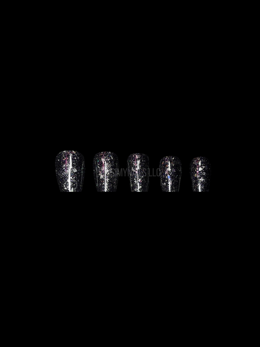 Black Crystal Crush Press-on Nail Kit